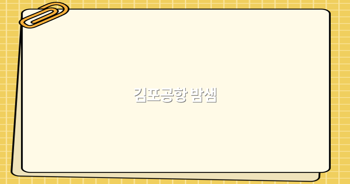 2025년 김포공항 밤샘 꿀팁! 안전하게 즐기는 여행 노하우