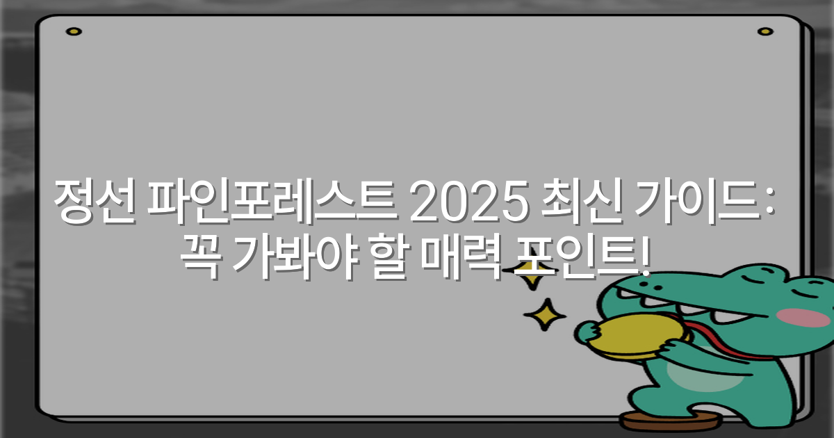 정선 파인포레스트 2025 최신 가이드: 꼭 가봐야 할 매력 포인트!